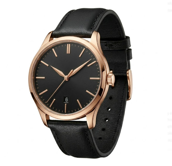 Uhr in Roségold und Schwarz