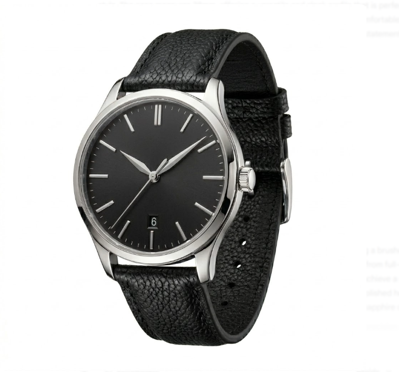 Uhr mit strukturiertem Lederband