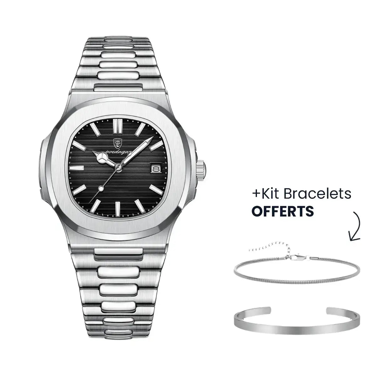 Men's Luxe Nautilus™ Watch with a Free Bracelet Kit – Proper Bargain!